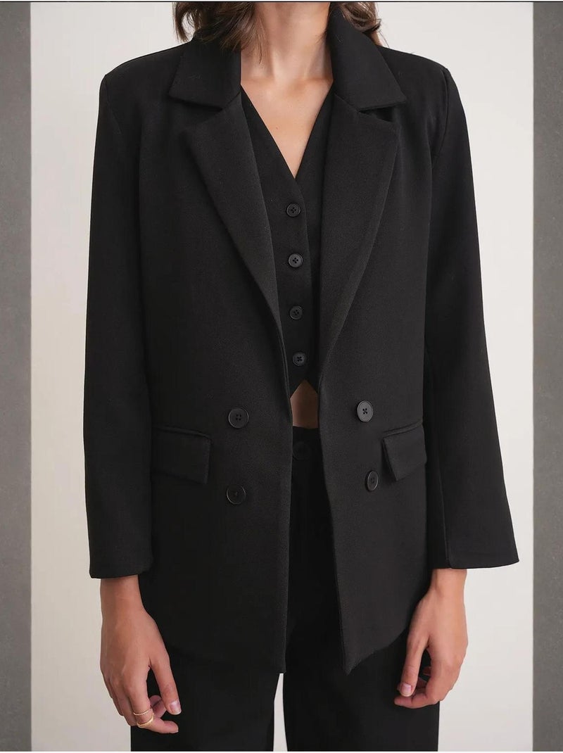 Blazer à manches longues avec détails en plumes artificielles mixray Noir - Kiabi
