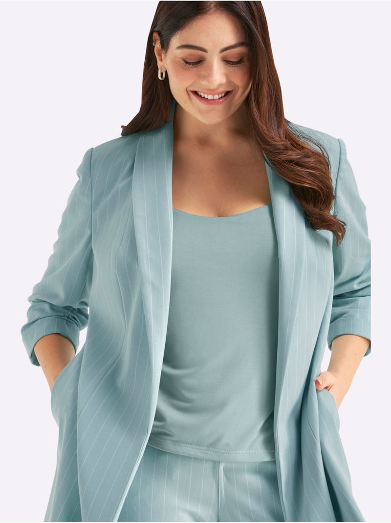 Blazer à Rayures - Taille Standard - Sheego Bleu Beige Bleu - Kiabi