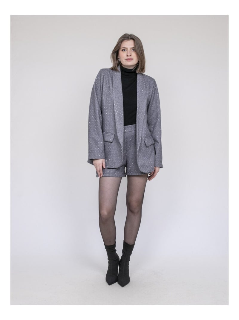 Blazer à strass ULISIA Gris - Kiabi