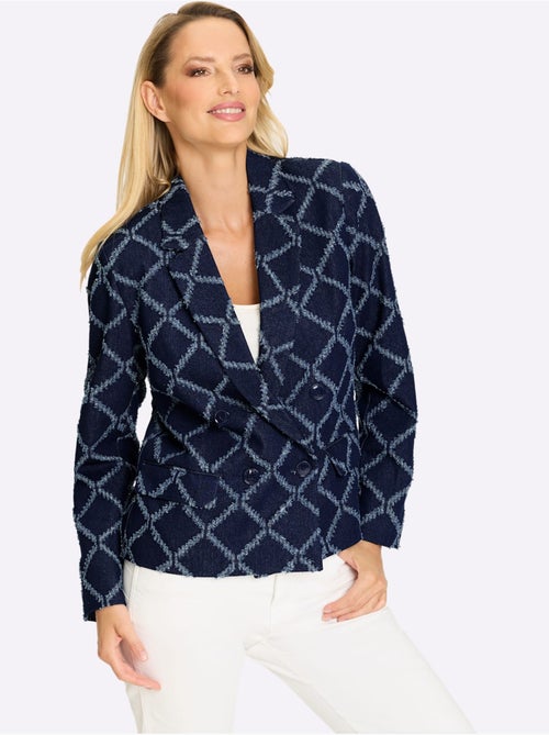 Blazer Aspect Jean Tendance - Taille Standard - Helline - Kiabi Blazer Aspect Jean Tendance - Taille Standard - Helline - Kiabi