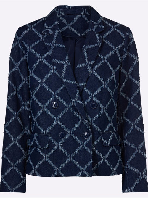 Blazer Aspect Jean Tendance - Taille Standard - Helline - Kiabi Blazer Aspect Jean Tendance - Taille Standard - Helline - Kiabi