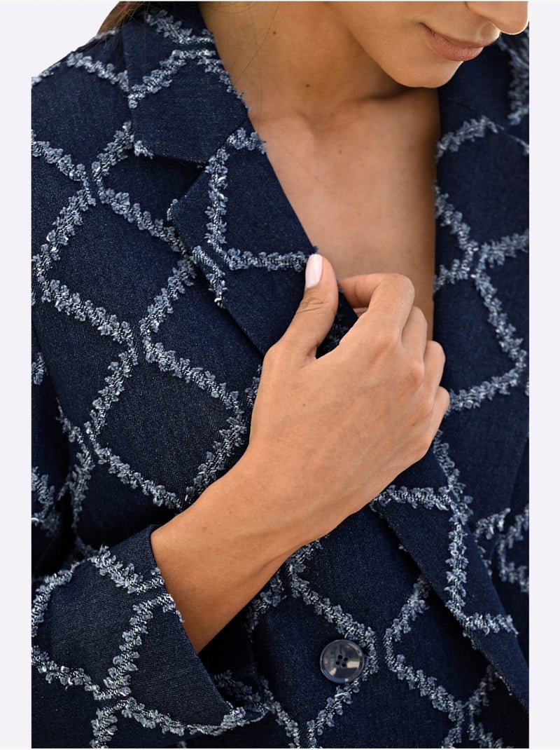 Blazer Aspect Jean Tendance - Taille Standard - Helline Bleu jean - Kiabi