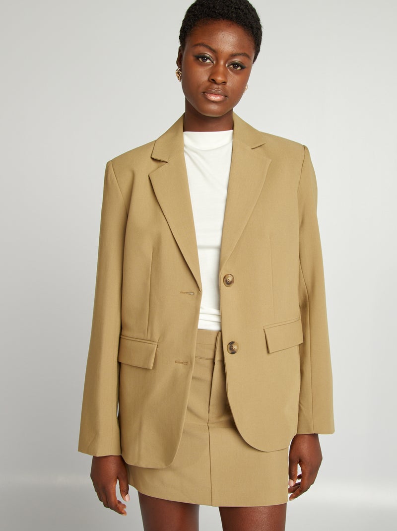 Blazer avec col à revers Beige - Kiabi
