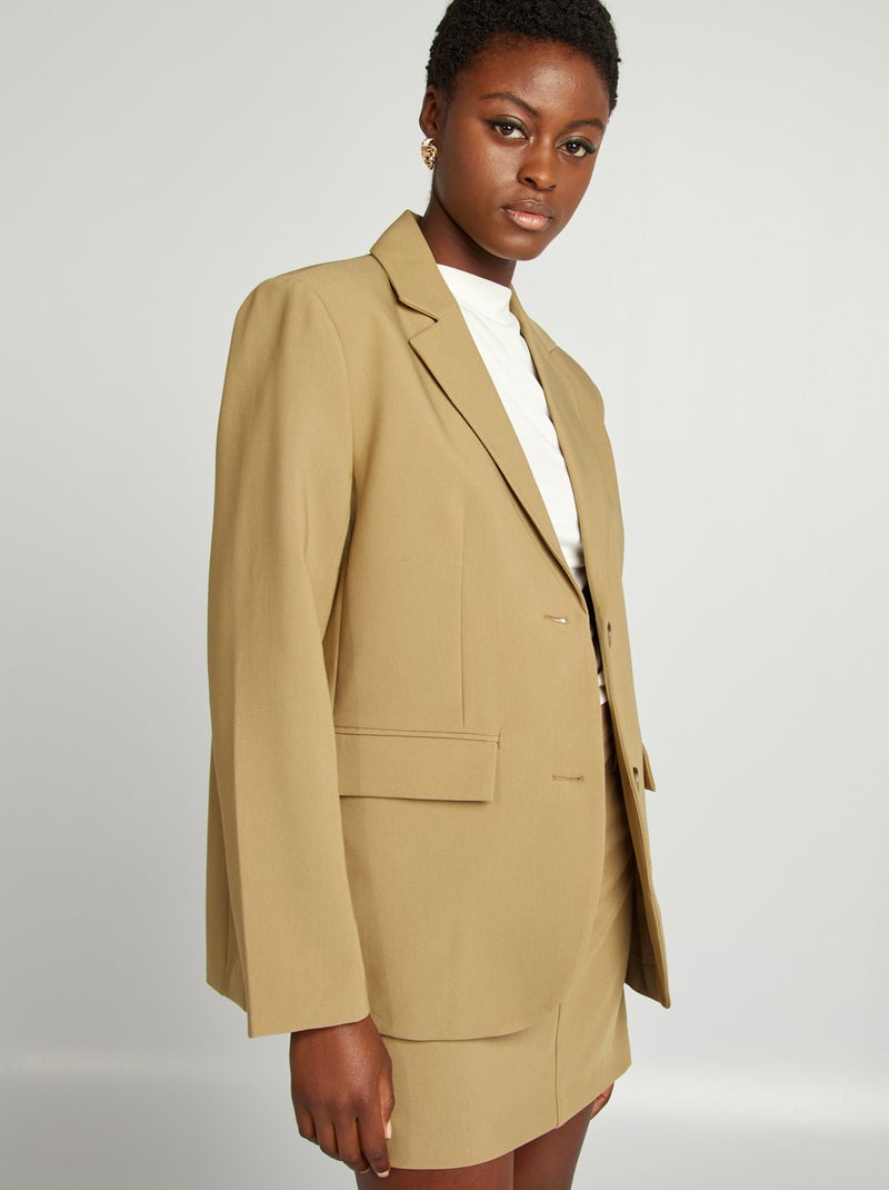 Blazer avec col à revers Beige - Kiabi