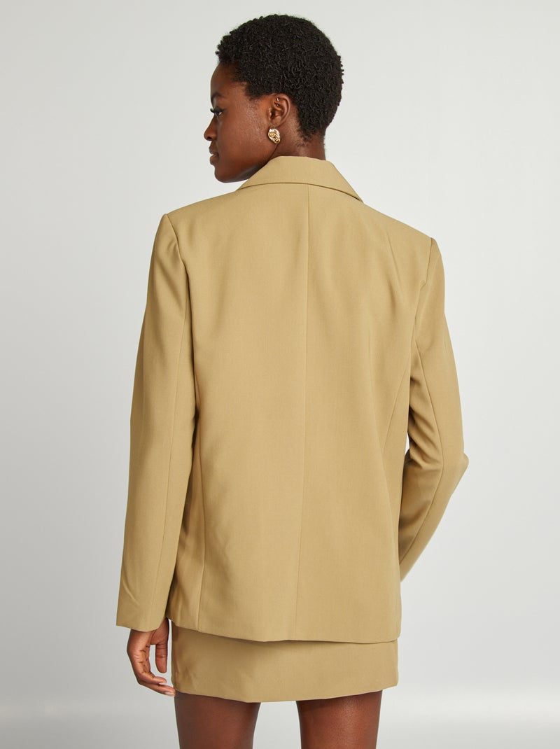 Blazer avec col à revers Beige - Kiabi