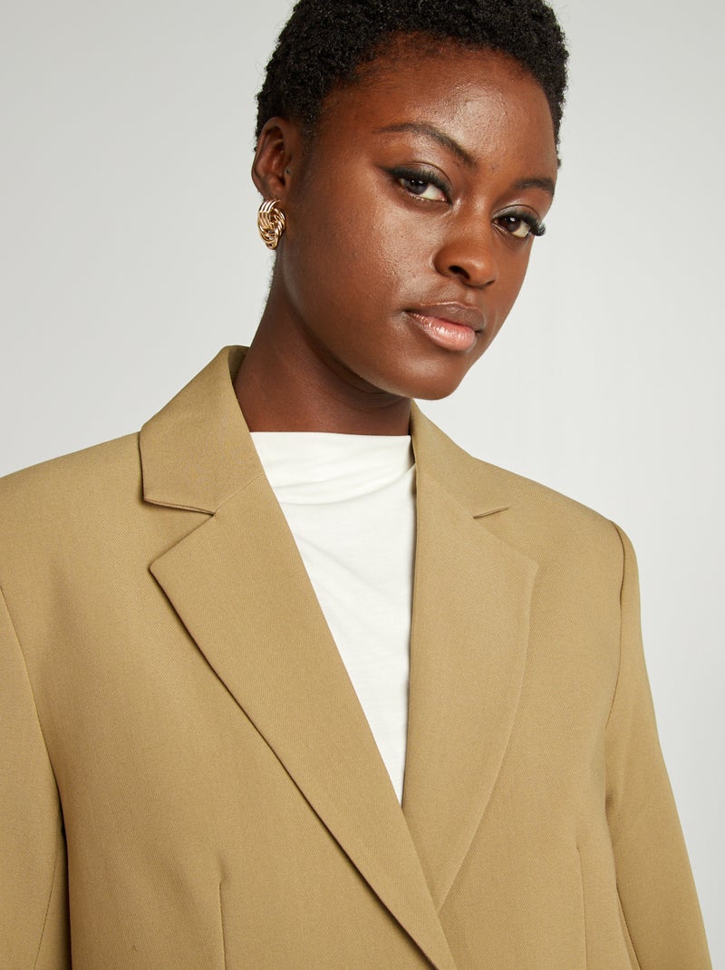Blazer avec col à revers Beige - Kiabi