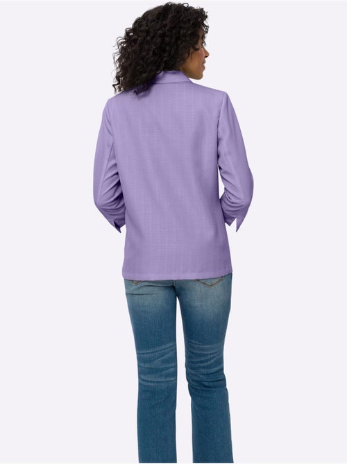 Blazer avec col à revers et manches 3/4 fendues - Taille standard - Moda Vilona - Kiabi Blazer avec col à revers et manches 3/4 fendues - Taille standard - Moda Vilona - Kiabi