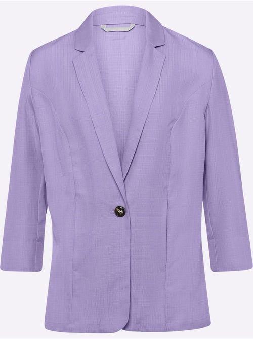 Blazer avec col à revers et manches 3/4 fendues - Taille standard - Moda Vilona - Kiabi Blazer avec col à revers et manches 3/4 fendues - Taille standard - Moda Vilona - Kiabi