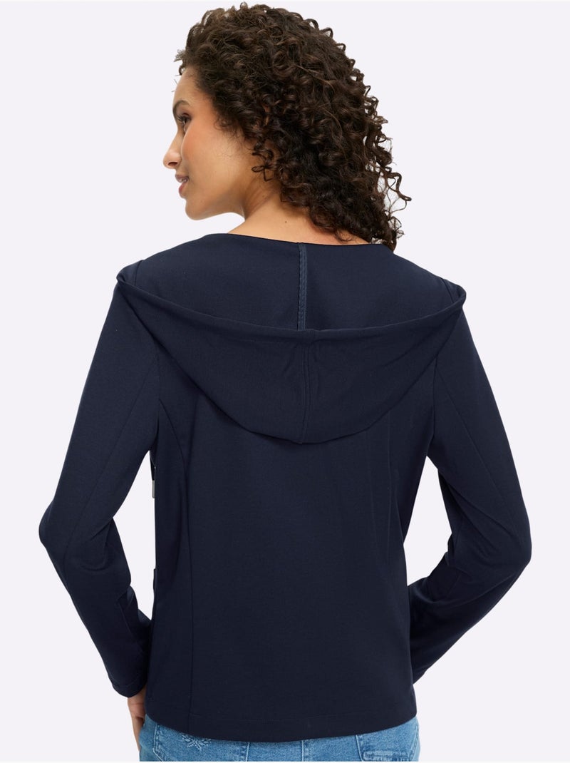 Blazer Belle Qualité Interlock - Taille Standard - Helline Bleu marine - Kiabi