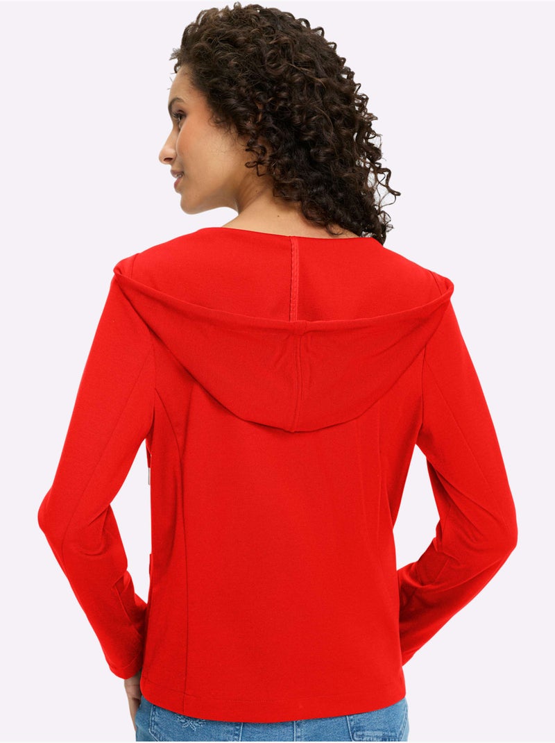 Blazer Belle Qualité Interlock - Taille Standard - Helline Rouge - Kiabi