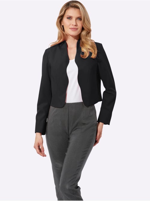 Blazer boléro à col montant avec emmanchures arrondies et épaulettes - Taille standard - Moda Vilona - Kiabi