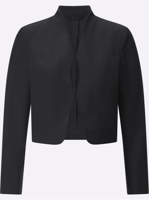 Blazer boléro à col montant avec emmanchures arrondies et épaulettes - Taille standard - Moda Vilona - Kiabi