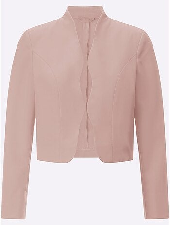 Blazer boléro à col montant avec emmanchures arrondies et épaulettes - Taille standard - Moda Vilona