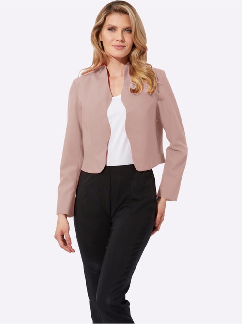 Blazer boléro avec col montant et emmanchures arrondies - Taille standard - Moda Vilona - Kiabi Blazer boléro avec col montant et emmanchures arrondies - Taille standard - Moda Vilona - Kiabi