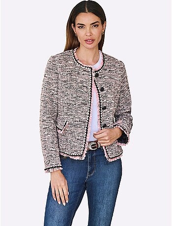 Blazer Bouclé Aspect Bouclé élégant - Taille Standard - Helline