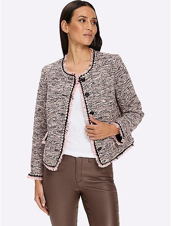 Blazer Bouclé Aspect Bouclé élégant - Taille Standard - Helline