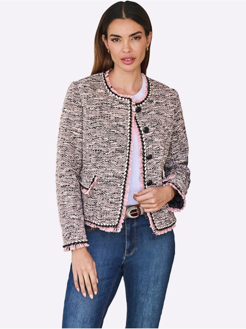 Blazer Bouclé Aspect Bouclé élégant - Taille Standard - Helline - Kiabi Blazer Bouclé Aspect Bouclé élégant - Taille Standard - Helline - Kiabi