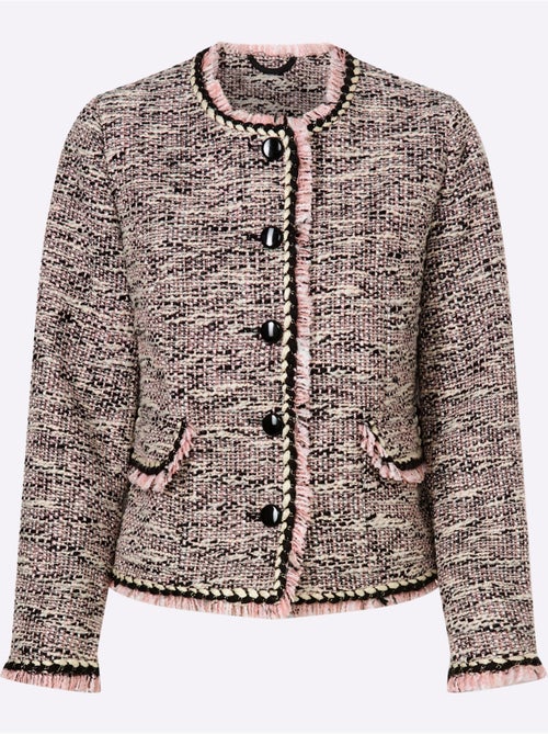Blazer Bouclé Aspect Bouclé élégant - Taille Standard - Helline - Kiabi Blazer Bouclé Aspect Bouclé élégant - Taille Standard - Helline - Kiabi