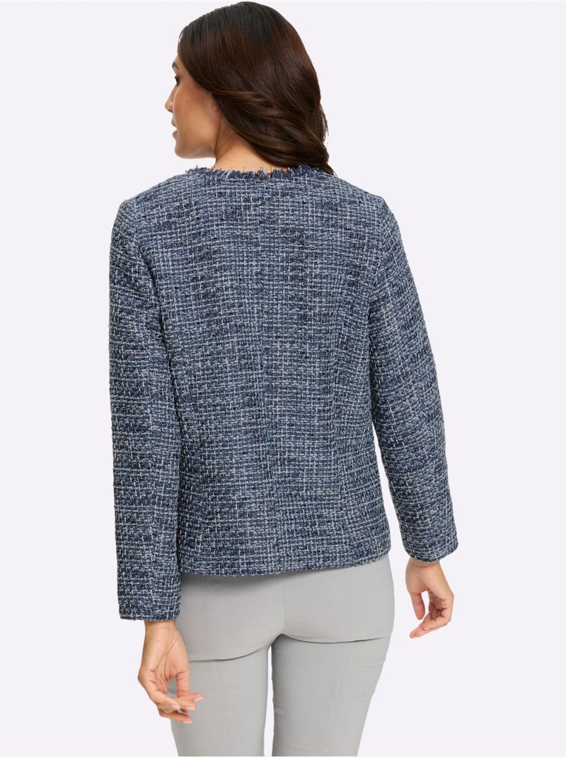 Blazer bouclé aspect bouclé élégant - taille standard - witt Bleu marine - Kiabi