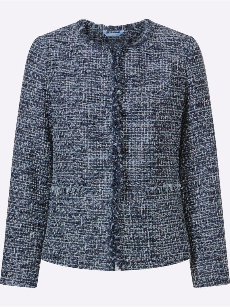 Blazer bouclé aspect bouclé élégant - taille standard - witt Bleu marine - Kiabi