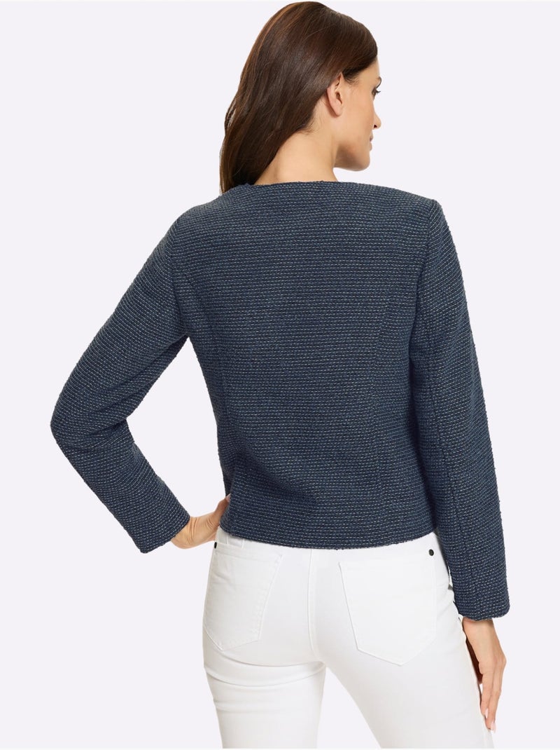 Blazer bouclé bouclé multicolore - taille standard - helline Bleu Bleu - Kiabi