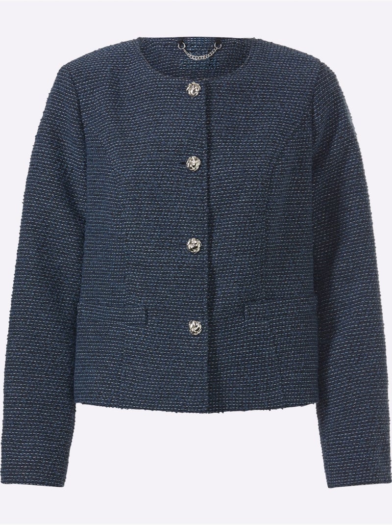 Blazer bouclé bouclé multicolore - taille standard - helline Bleu Bleu - Kiabi