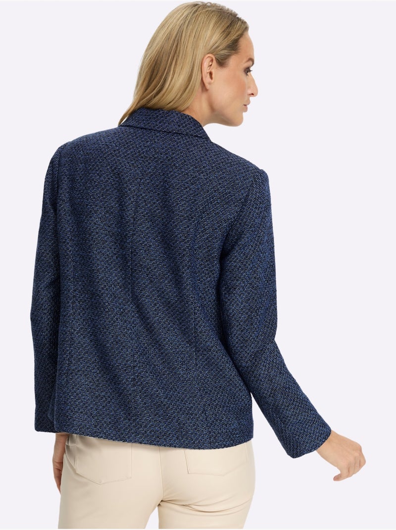 Blazer Bouclé Broche Florale Amovible - Taille Standard - Helline Bleu foncé - Kiabi