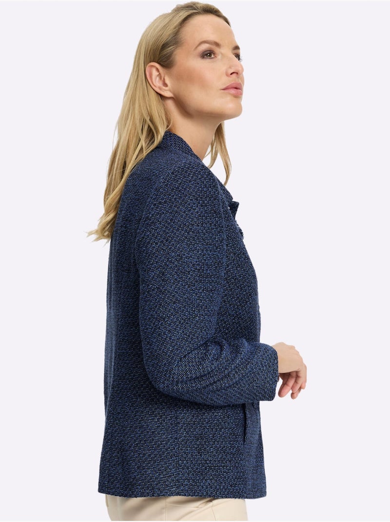 Blazer Bouclé Broche Florale Amovible - Taille Standard - Helline Bleu foncé - Kiabi