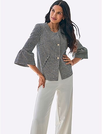 Blazer Bouclé Fil Fantaisie Couleur Or - Taille Standard - helline