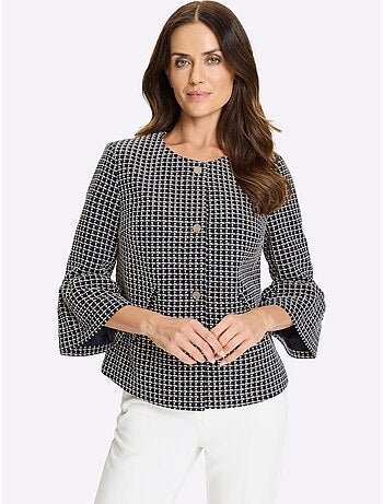 Blazer Bouclé Fil Fantaisie Couleur Or - Taille Standard - helline