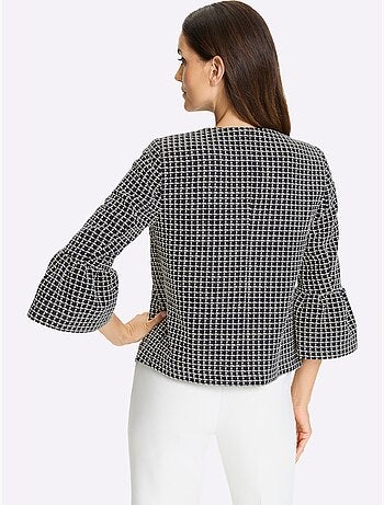 Blazer Bouclé Fil Fantaisie Couleur Or - Taille Standard - helline