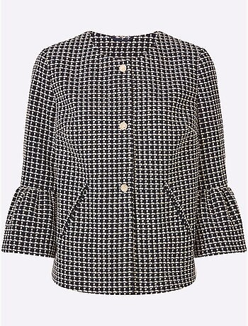 Blazer Bouclé Fil Fantaisie Couleur Or - Taille Standard - helline