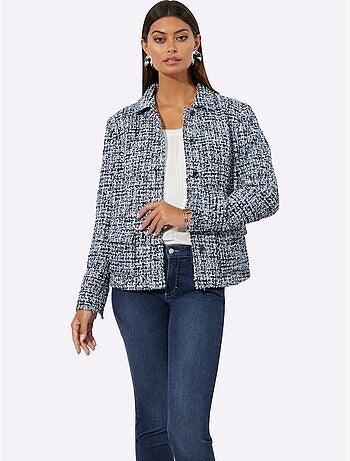 Blazer Bouclé Mélange De Cotons Agréable à Porter - Taille Standard - Helline