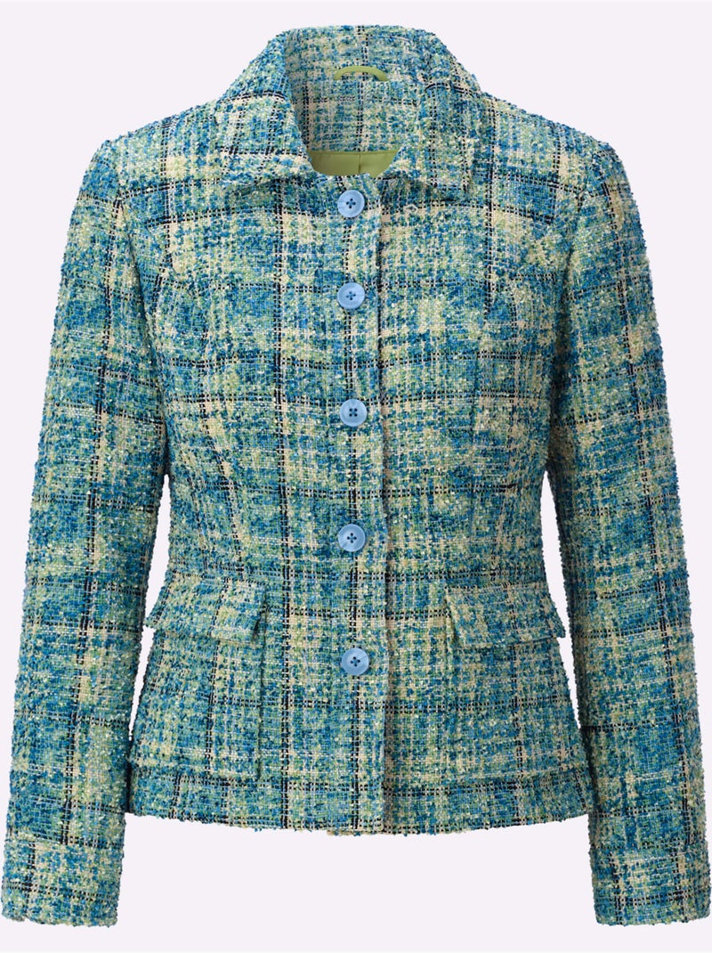 Blazer Bouclé Qualité Joliment Chatoyante - Taille Standard - Helline Blanc Vert - Kiabi