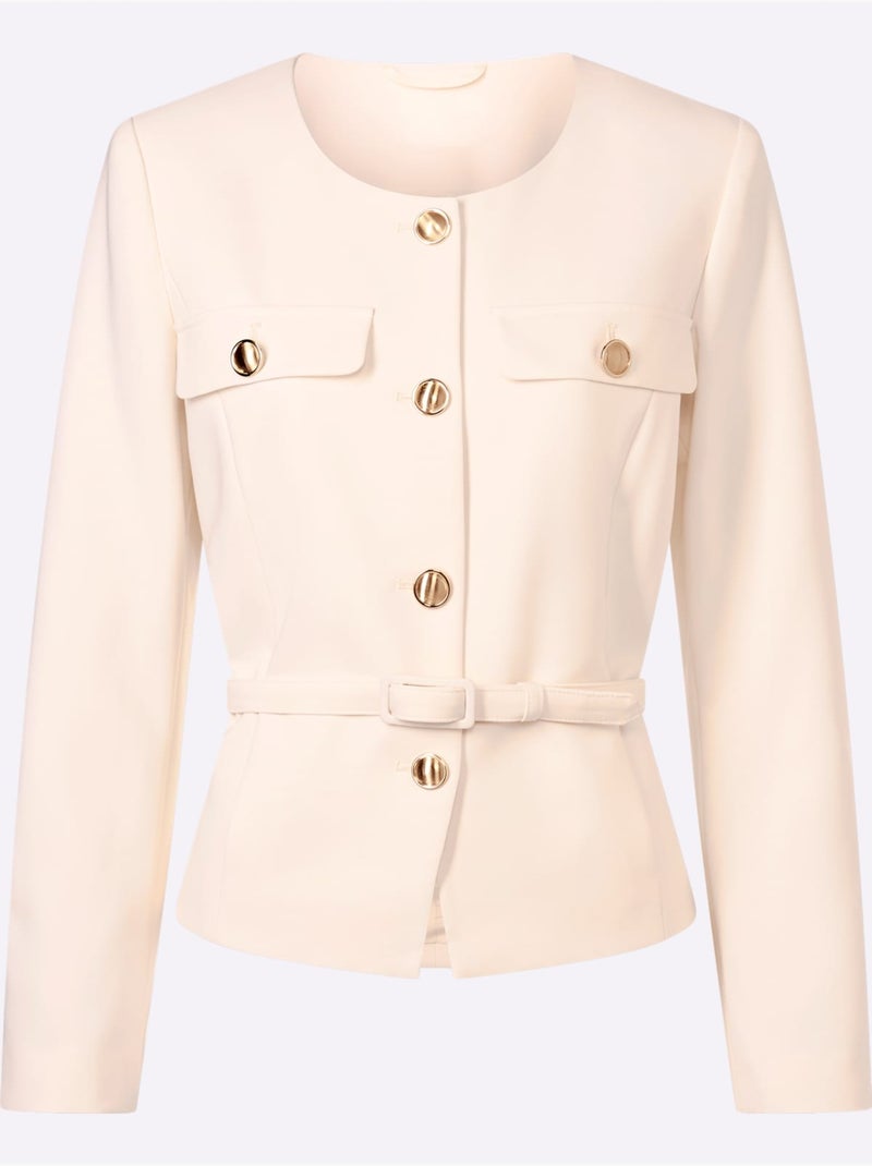 Blazer Boutons Fantaisie Dorés - Taille Standard - Helline Ivoire - Kiabi
