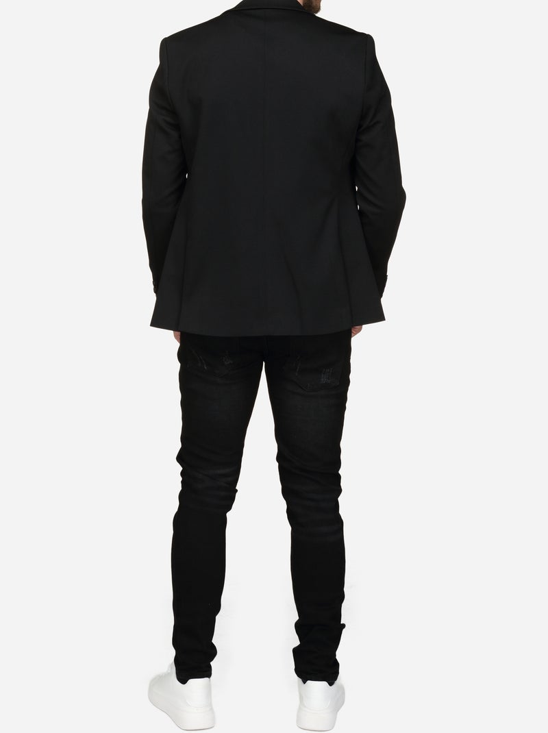 Blazer casual col tailleur - Silverstone Noir - Kiabi