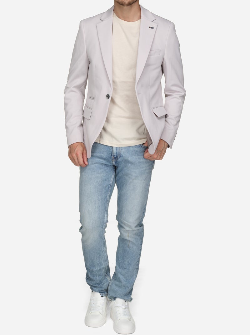 Blazer casual col tailleur Ecru - Kiabi
