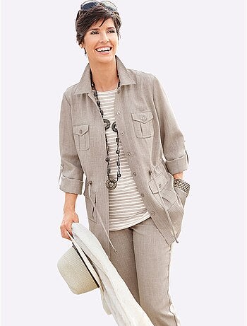 Blazer chemisier imitation lin - taille courte - witt