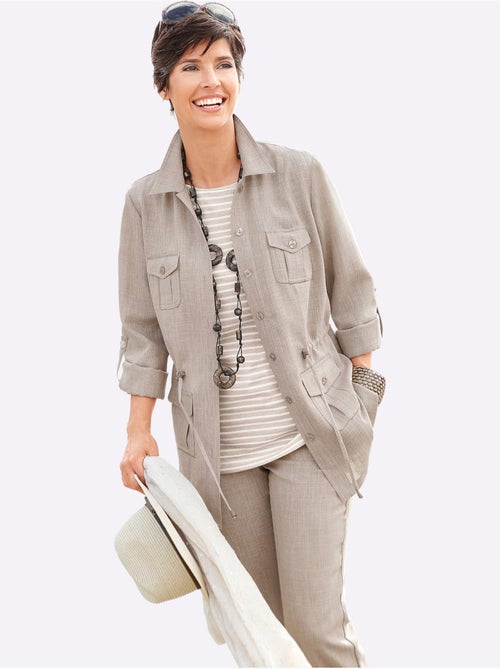Blazer Chemisier Imitation Lin - Taille Standard - Witt - Kiabi Blazer Chemisier Imitation Lin - Taille Standard - Witt - Kiabi