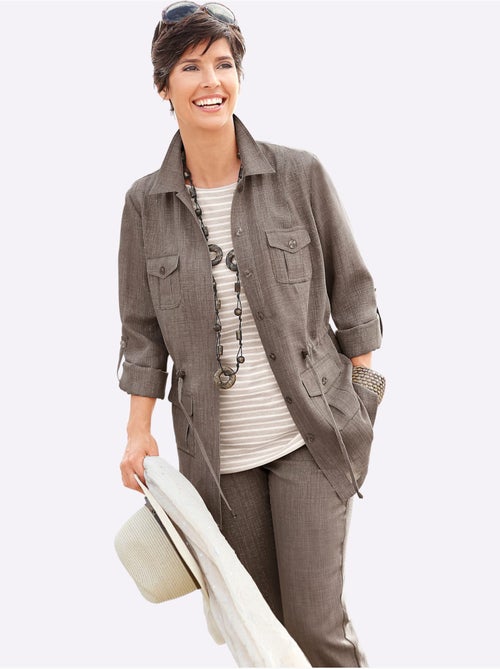 Blazer Chemisier Imitation Lin - Taille Standard - Witt - Kiabi Blazer Chemisier Imitation Lin - Taille Standard - Witt - Kiabi