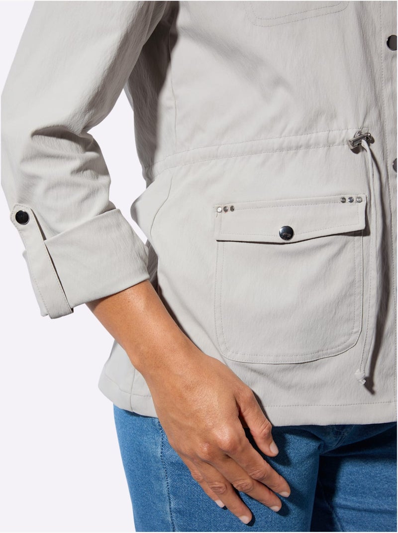 Blazer Chemisier Poches Poitrine Plaquées - Taille Standard - Witt Gris clair - Kiabi