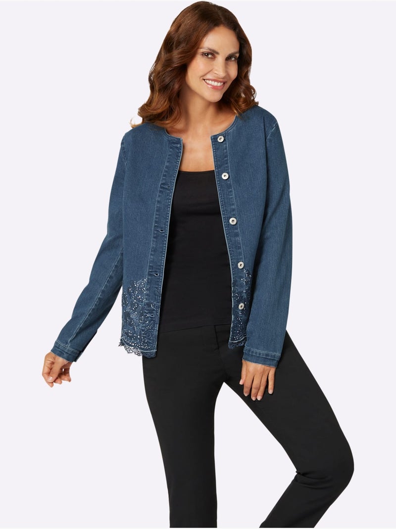 Blazer Chemisier Qualité Coton - Taille Standard - Witt Bleu - Kiabi