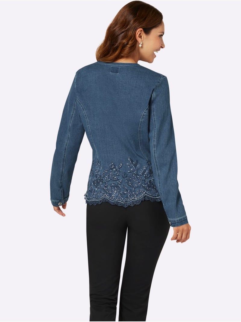 Blazer Chemisier Qualité Coton - Taille Standard - Witt Bleu - Kiabi