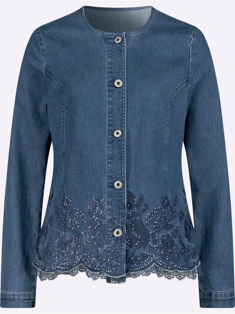 Blazer Chemisier Qualité Coton - Taille Standard - Witt Bleu - Kiabi