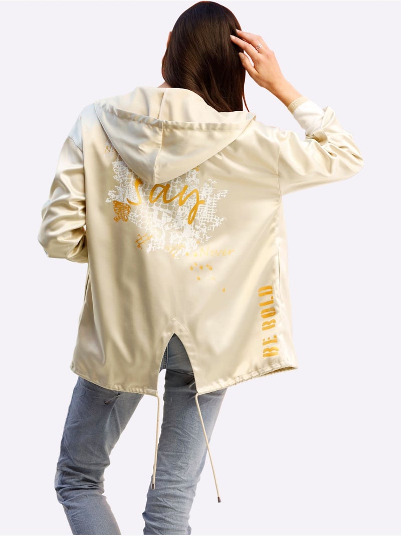 Blazer Chemisier Qualité Satin Légèrement Brillante - Taille Standard - Helline Sable - Kiabi