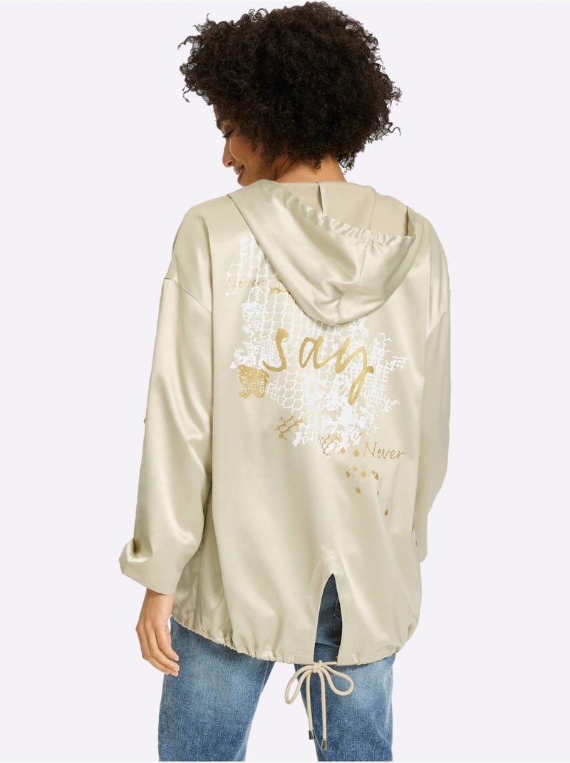 Blazer Chemisier Qualité Satin Légèrement Brillante - Taille Standard - Helline Sable - Kiabi