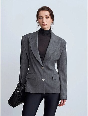 Blazer cintré en crêpe à col châle dilvin