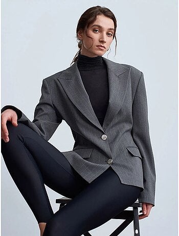 Blazer cintré en crêpe à col châle dilvin