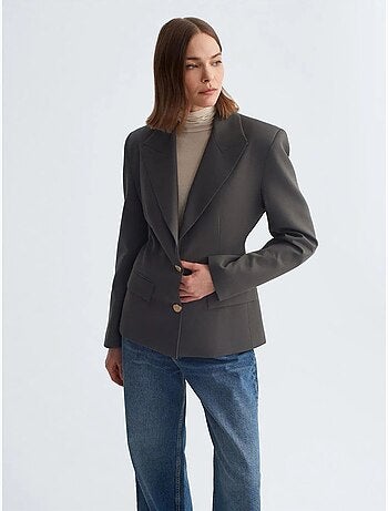 Blazer cintré en crêpe à col châle dilvin