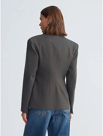 Blazer cintré en crêpe à col châle dilvin